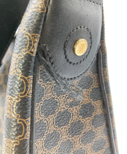 CELINE（セリーヌ）CELINE (セリーヌ) マカダム柄ワンショルダーバッグ ブラック×ベージュの古着・服飾アイテム