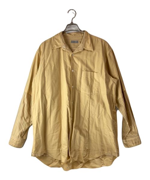 COMME des GARCONS HOMME（コムデギャルソン オム）COMME des GARCONS HOMME (コムデギャルソン オム) ストライプスリーブ切替長袖シャツ イエロー サイズ:freeの古着・服飾アイテム