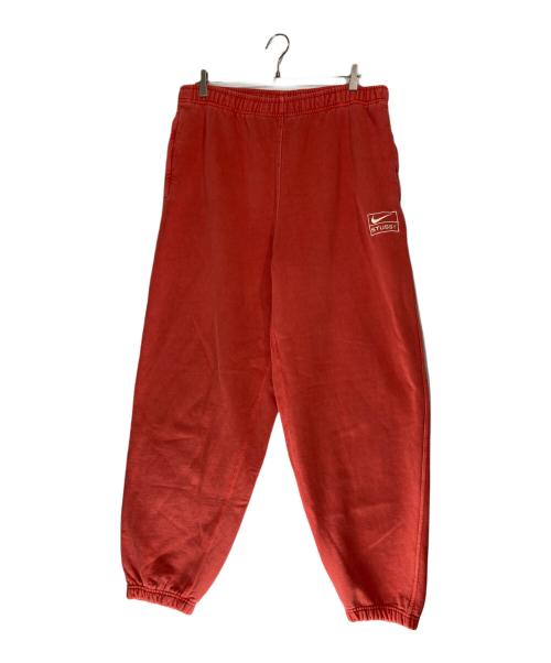 NIKE（ナイキ）NIKE (ナイキ) stussy (ステューシー) Pigment Dye Fleece Pants レッド サイズ:Ｌの古着・服飾アイテム