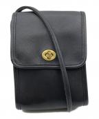 COACHコーチ）の古着「ターンロックミニショルダーバッグ」｜ブラック