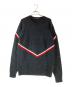 MONCLER（モンクレール）の古着「トリコロールラインクルーネックニット」｜ネイビー