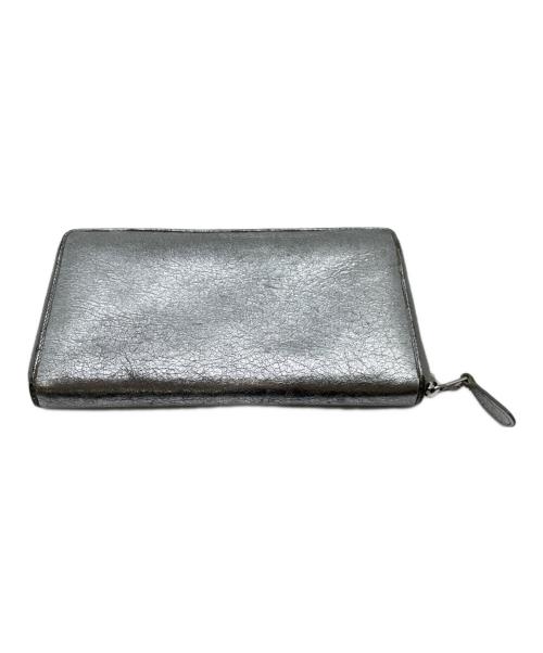 BALENCIAGA（バレンシアガ）BALENCIAGA (バレンシアガ) ラウンドファスナーメタリック長財布 シルバーの古着・服飾アイテム