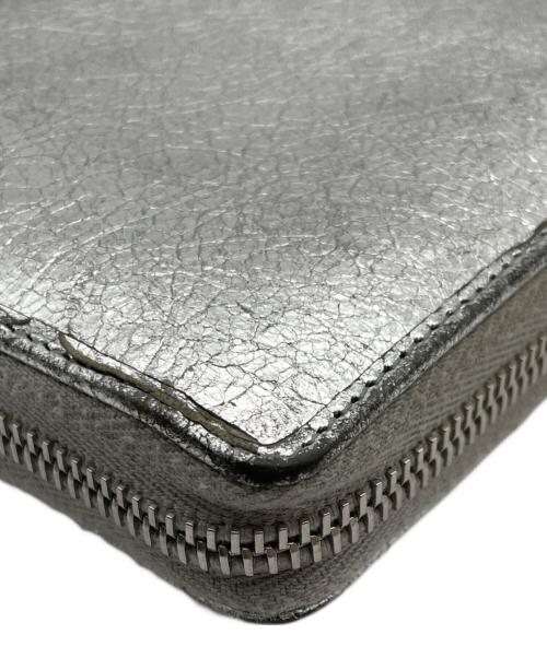 BALENCIAGA（バレンシアガ）BALENCIAGA (バレンシアガ) ラウンドファスナーメタリック長財布 シルバーの古着・服飾アイテム