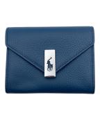 POLO RALPH LAURENポロ・ラルフローレン）の古着「Polo ID レザー フォールドオーバー カード ケース」｜ブルー