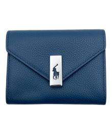 POLO RALPH LAUREN（ポロ・ラルフローレン）の古着「Polo ID レザー フォールドオーバー カード ケース」｜ブルー