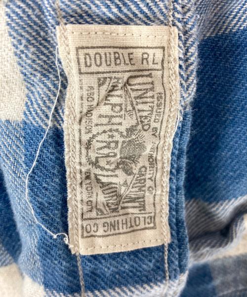 RRL（ダブルアールエル）RRL (ダブルアールエル) スリムフィット チェック ツイル ウエスタンシャツ ブルー サイズ:SIZE XLの古着・服飾アイテム