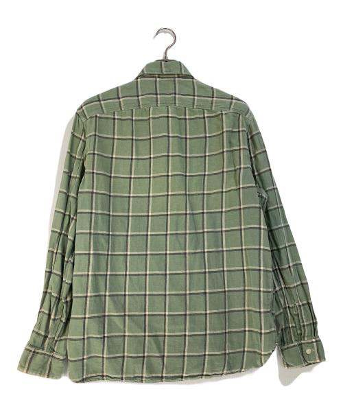 RRL（ダブルアールエル）RRL (ダブルアールエル) リネン混チェックネルシャツ グリーン サイズ:Lの古着・服飾アイテム