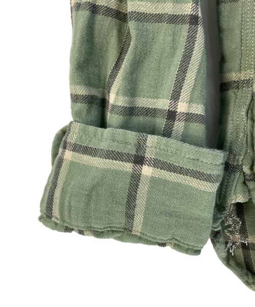 RRL（ダブルアールエル）RRL (ダブルアールエル) リネン混チェックネルシャツ グリーン サイズ:Lの古着・服飾アイテム