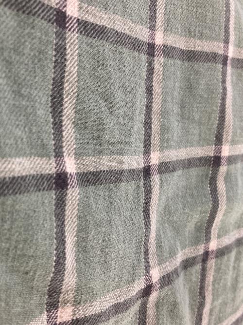 RRL（ダブルアールエル）RRL (ダブルアールエル) リネン混チェックネルシャツ グリーン サイズ:Lの古着・服飾アイテム