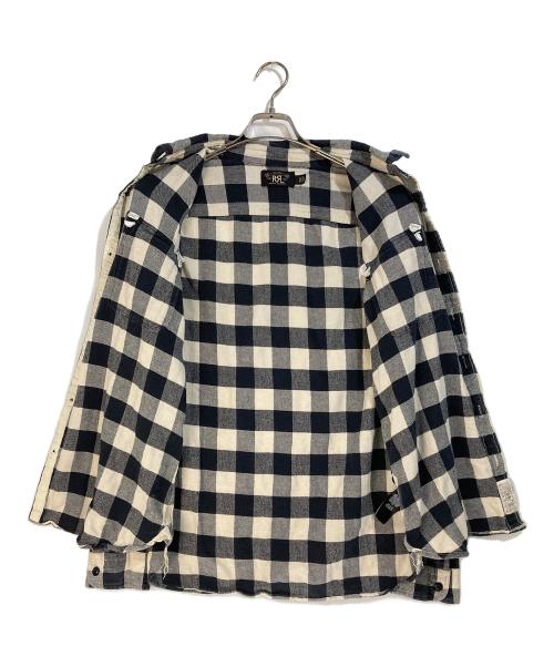 RRL（ダブルアールエル）RRL (ダブルアールエル) バッファローチェックネルシャツ ブラック×アイボリー サイズ:Lの古着・服飾アイテム
