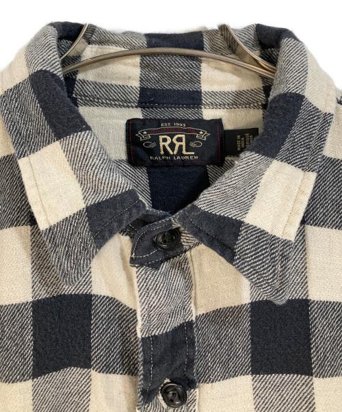 RRL（ダブルアールエル）RRL (ダブルアールエル) バッファローチェックネルシャツ ブラック×アイボリー サイズ:Lの古着・服飾アイテム