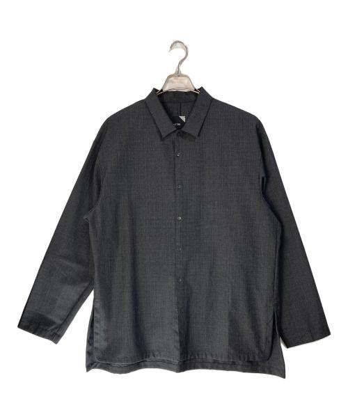 ATON（エイトン）ATON (エイトン) TWIST WOOL TROPICAL OVERSIZED SHIRTS グレー サイズ:06の古着・服飾アイテム