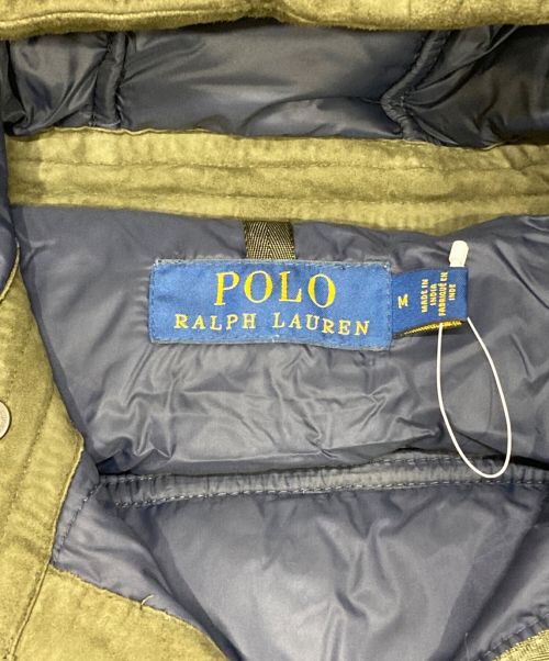 POLO RALPH LAUREN（ポロ・ラルフローレン）POLO RALPH LAUREN (ポロ・ラルフローレン) SUEDE HOODED CPO JACKET カーキ サイズ:Mの古着・服飾アイテム