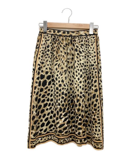 LEONARD（レオナール）LEONARD (レオナール) レオパードスカート ベージュ サイズ:66~69の古着・服飾アイテム