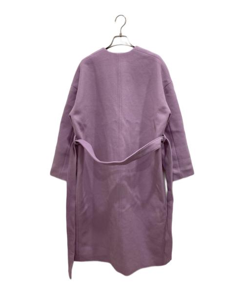 STUNNING LURE（スタニングルアー）STUNNING LURE (スタニングルアー) ノーカラーウールコート パープルの古着・服飾アイテム