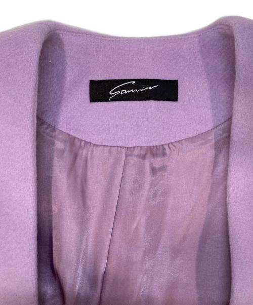 STUNNING LURE（スタニングルアー）STUNNING LURE (スタニングルアー) ノーカラーウールコート パープルの古着・服飾アイテム