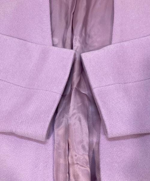 STUNNING LURE（スタニングルアー）STUNNING LURE (スタニングルアー) ノーカラーウールコート パープルの古着・服飾アイテム