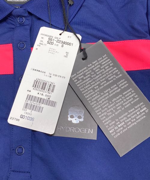 HYDROGEN（ハイドロゲン）HYDROGEN (ハイドロゲン) ゴルフポロシャツ ネイビー サイズ:S 未使用品の古着・服飾アイテム