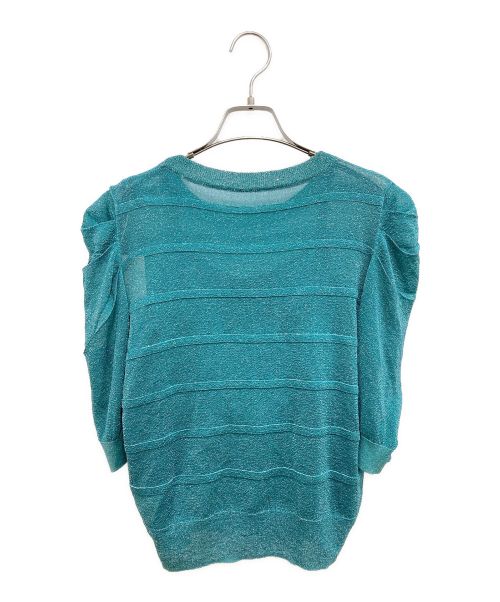 GRACE CONTINENTAL（（グレースコンチネンタル）GRACE CONTINENTAL (（グレースコンチネンタル) シアーラメニットトップ エメラルドグリーン サイズ:36の古着・服飾アイテム