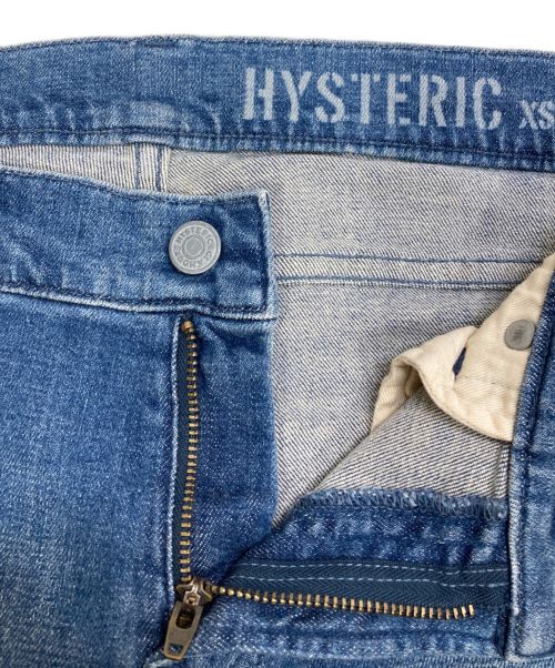 Hysteric Glamour（ヒステリックグラマー）Hysteric Glamour (ヒステリックグラマー) USED加工ISKOデニム 九分丈バイカーPT インディゴ サイズ:XSの古着・服飾アイテム