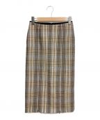 INSCRIREアンスクリア）の古着「ウールチェックスカート」｜ベージュ
