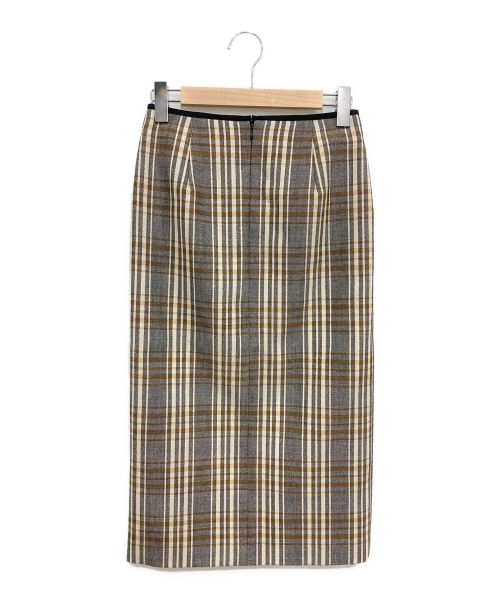 INSCRIRE（アンスクリア）INSCRIRE (アンスクリア) ウールチェックスカート ベージュ サイズ:Sの古着・服飾アイテム