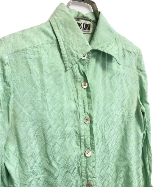 MISS Dior（ミス ディオール）MISS Dior (ミス ディオール) 総柄シルクワンピース 黄緑 サイズ:9の古着・服飾アイテム