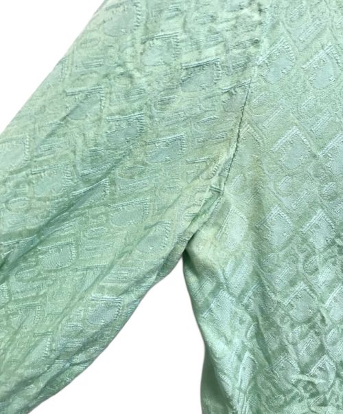 MISS Dior（ミス ディオール）MISS Dior (ミス ディオール) 総柄シルクワンピース 黄緑 サイズ:9の古着・服飾アイテム