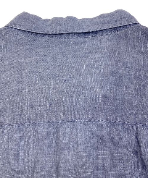 PAPAS（パパス）PAPAS (パパス) 半袖リネンシャツ インディゴ サイズ:Lの古着・服飾アイテム