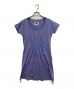 MM6 Maison Margielaエムエムシックスメゾンマルジェラ）の古着「半袖ギャザーワンピース」｜パープル