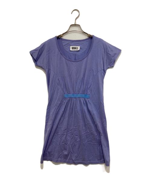 MM6 Maison Margiela（エムエムシックスメゾンマルジェラ）MM6 Maison Margiela (エムエムシックス メゾンマルジェラ) 半袖ギャザーワンピース パープル サイズ:Sの古着・服飾アイテム
