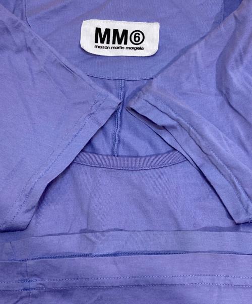 MM6 Maison Margiela（エムエムシックスメゾンマルジェラ）MM6 Maison Margiela (エムエムシックス メゾンマルジェラ) 半袖ギャザーワンピース パープル サイズ:Sの古着・服飾アイテム