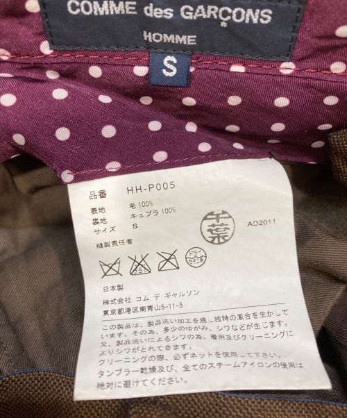 COMME des GARCONS HOMME（コムデギャルソン オム）COMME des GARCONS HOMME (コムデギャルソン オム) シワ加工ストレートパンツ ブラウン サイズ:Sの古着・服飾アイテム