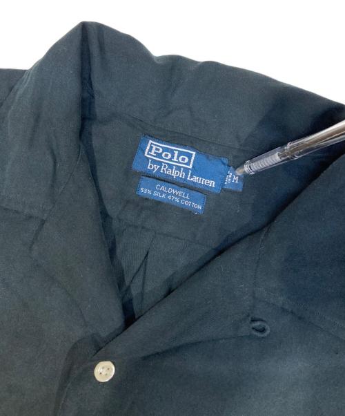 POLO RALPH LAUREN（ポロ・ラルフローレン）POLO RALPH LAUREN (ポロ・ラルフローレン) シルクコットン半袖オープンカラーシャツ’’CALDWELL’’ ブラック サイズ:Mの古着・服飾アイテム