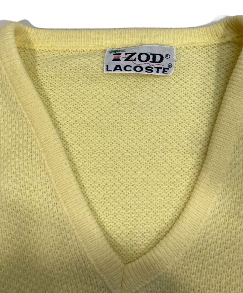 LACOSTE（ラコステ）LACOSTE (ラコステ) Vネックニット レモンイエロー サイズ:参考サイズ参照の古着・服飾アイテム