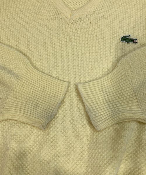 LACOSTE（ラコステ）LACOSTE (ラコステ) Vネックニット レモンイエロー サイズ:参考サイズ参照の古着・服飾アイテム