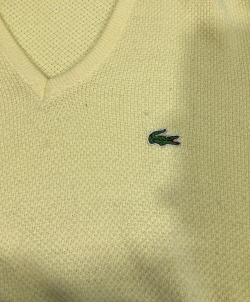 LACOSTE（ラコステ）LACOSTE (ラコステ) Vネックニット レモンイエロー サイズ:参考サイズ参照の古着・服飾アイテム