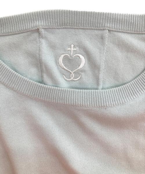 SIDE SLOPE（サイドスロープ）SIDE SLOPE (サイドスロープ) エクストラファインメリノウールクルーネックセーター ミント サイズ:3(L)の古着・服飾アイテム