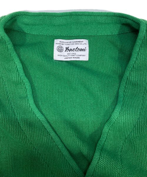 Yonetomi（ヨネトミ）YONETOMI (ヨネトミ) ギマコットンカーディガン グリーン サイズ:3(L)の古着・服飾アイテム