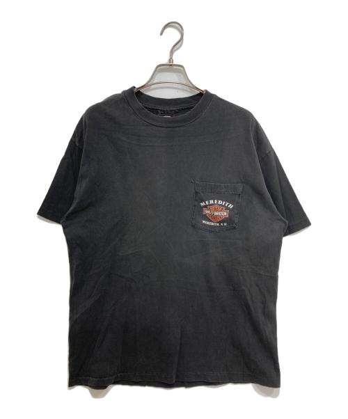 HARLEY-DAVIDSON（ハーレーダビッドソン）HARLEY-DAVIDSON (ハーレーダビッドソン) Hanes BEEFY ポケットカットソー ブラック サイズ:Lの古着・服飾アイテム