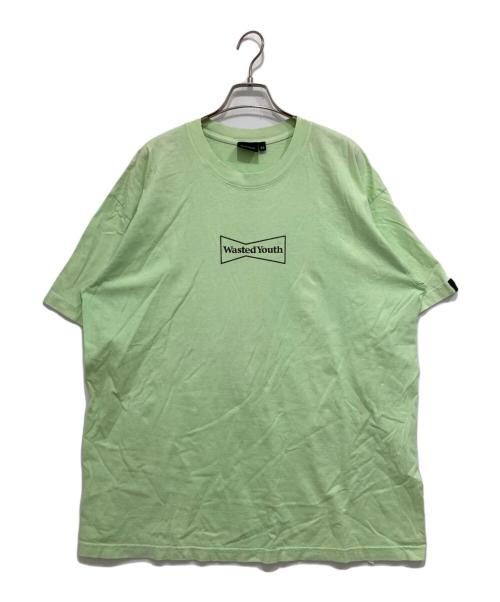 WASTED YOUTH（ウェイステッドユース）WASTED YOUTH (ウエステッド ユース) UNION (ユニオン) プリントデザインTシャツ 黄緑 サイズ:XLの古着・服飾アイテム