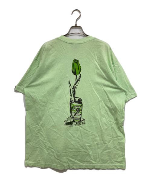 WASTED YOUTH（ウェイステッドユース）WASTED YOUTH (ウエステッド ユース) UNION (ユニオン) プリントデザインTシャツ 黄緑 サイズ:XLの古着・服飾アイテム