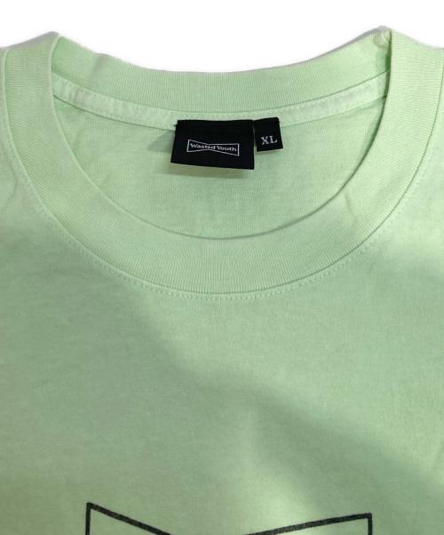 WASTED YOUTH（ウェイステッドユース）WASTED YOUTH (ウエステッド ユース) UNION (ユニオン) プリントデザインTシャツ 黄緑 サイズ:XLの古着・服飾アイテム
