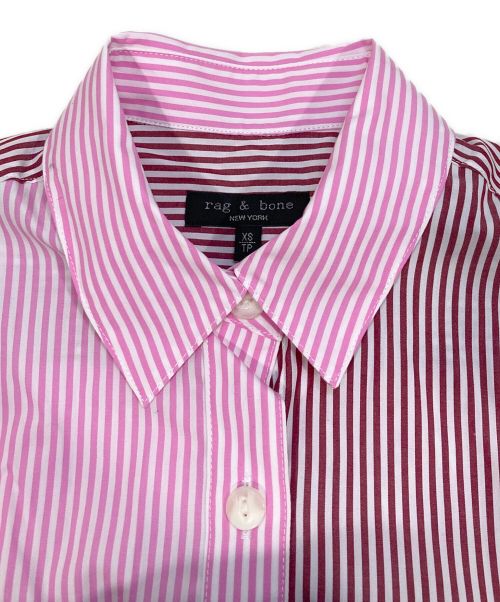 rag&bone（ラグアンドボーン）rag&bone (ラグアンドボーン) コットンマルチストライプシャツ レッド×ピンク サイズ:XSの古着・服飾アイテム