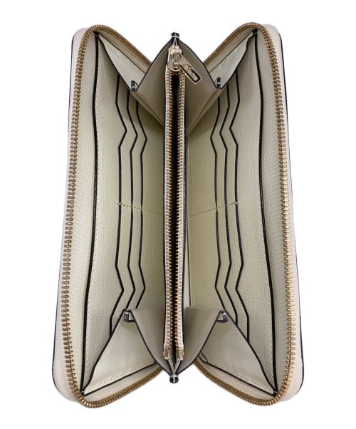 Valextra（ヴァレクストラ）Valextra (ヴァレクストラ) ラウンドジップ長財布 ベージュの古着・服飾アイテム