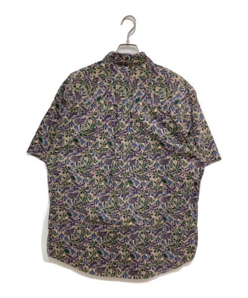 Eddie Bauer（エディーバウアー）Eddie Bauer (エディーバウアー) ボタニカル柄半袖シャツ パープル×グリーン サイズ:Lの古着・服飾アイテム