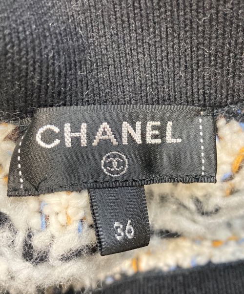 CHANEL（シャネル）CHANEL (シャネル) ノルディック柄ココマークニットスカート ベージュ×ブラック サイズ:S (36)の古着・服飾アイテム
