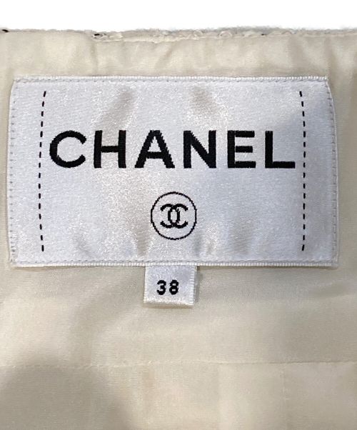 CHANEL（シャネル）CHANEL (シャネル) ココボタンツイード台形スカート ベージュ サイズ:M (38)の古着・服飾アイテム