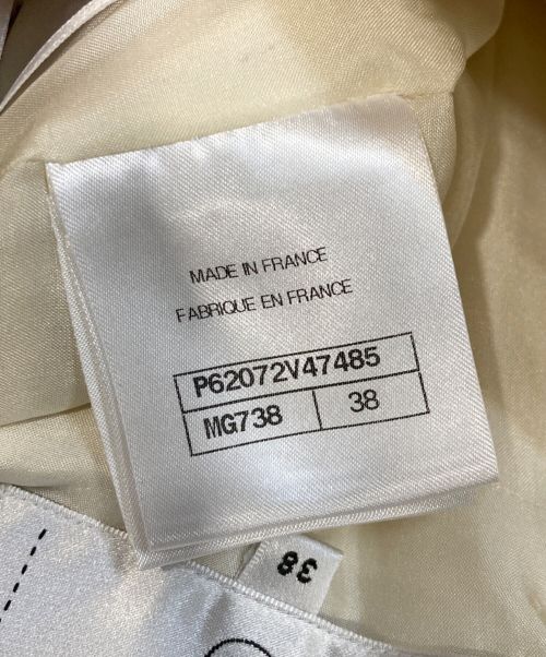 CHANEL（シャネル）CHANEL (シャネル) ココボタンツイード台形スカート ベージュ サイズ:M (38)の古着・服飾アイテム