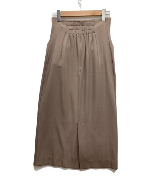 Swingle（スウィングル）Swingle (スウィングル) サスペンダー付きサイドビットタイトスカート モカ サイズ:Mの古着・服飾アイテム